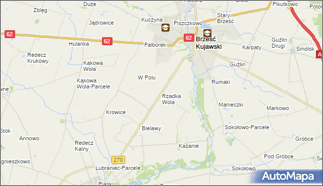 mapa Rzadka Wola, Rzadka Wola na mapie Targeo