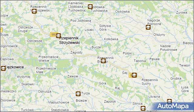 mapa Rzepiennik Biskupi, Rzepiennik Biskupi na mapie Targeo