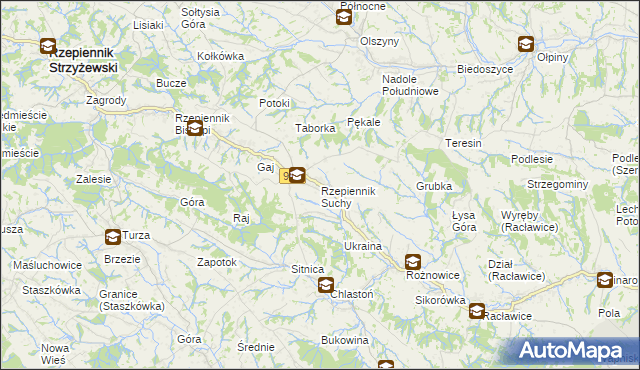 mapa Rzepiennik Suchy, Rzepiennik Suchy na mapie Targeo