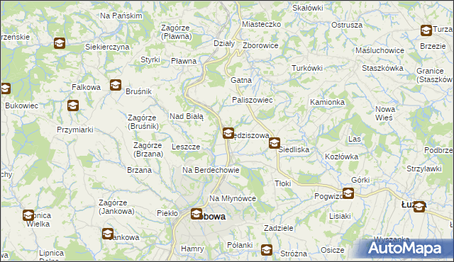 mapa Sędziszowa gmina Bobowa, Sędziszowa gmina Bobowa na mapie Targeo