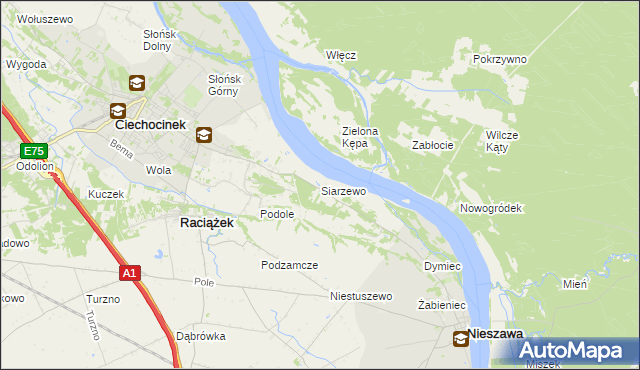 mapa Siarzewo, Siarzewo na mapie Targeo
