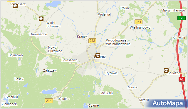 mapa Skórcz, Skórcz na mapie Targeo