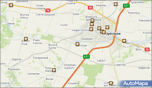 mapa Skroniów, Skroniów na mapie Targeo