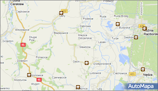 mapa Sławików, Sławików na mapie Targeo