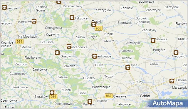 mapa Sławkowice, Sławkowice na mapie Targeo