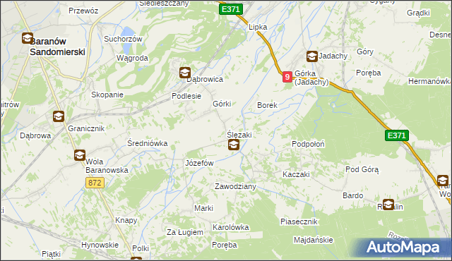 mapa Ślęzaki, Ślęzaki na mapie Targeo