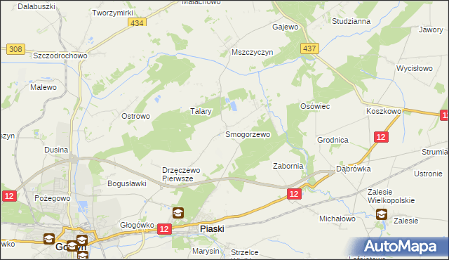 mapa Smogorzewo gmina Piaski, Smogorzewo gmina Piaski na mapie Targeo
