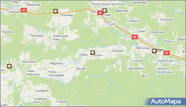 mapa Sorbin, Sorbin na mapie Targeo