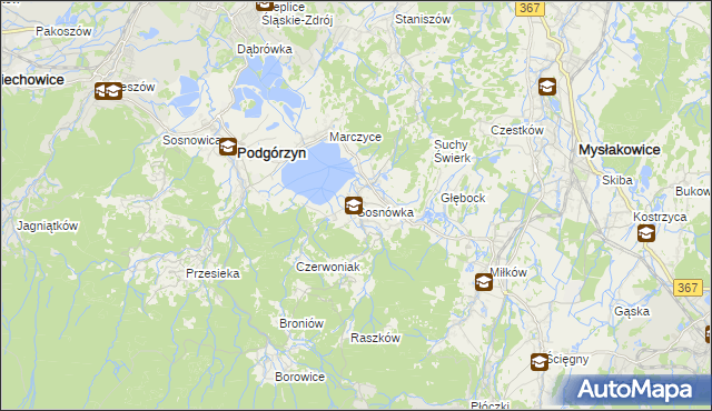 mapa Sosnówka gmina Podgórzyn, Sosnówka gmina Podgórzyn na mapie Targeo