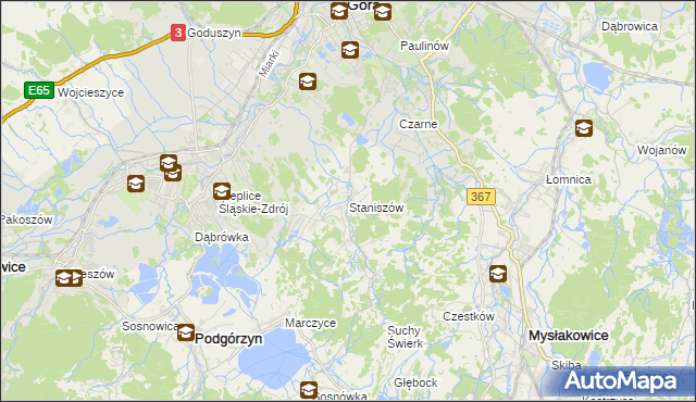 mapa Staniszów, Staniszów na mapie Targeo