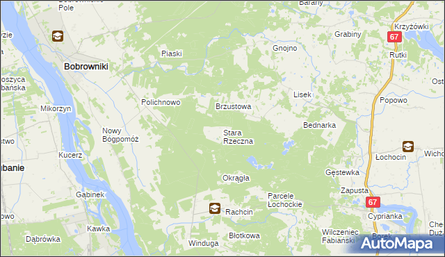 mapa Stara Rzeczna, Stara Rzeczna na mapie Targeo