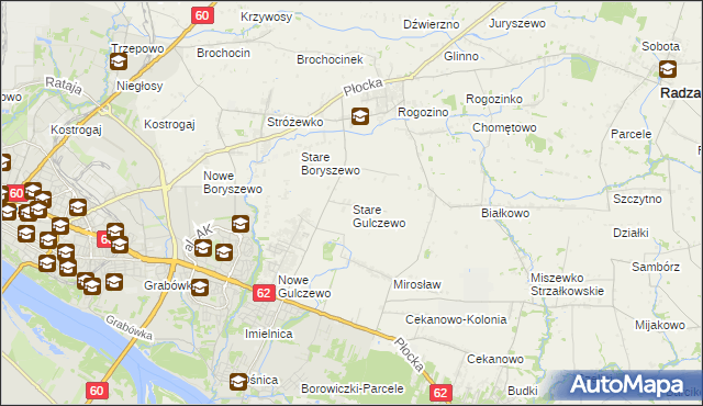 mapa Stare Gulczewo, Stare Gulczewo na mapie Targeo