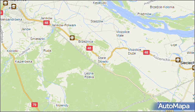 mapa Stare Słowiki, Stare Słowiki na mapie Targeo