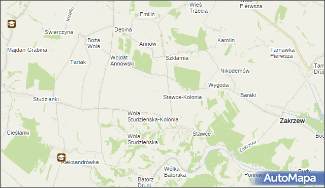mapa Stawce-Kolonia, Stawce-Kolonia na mapie Targeo