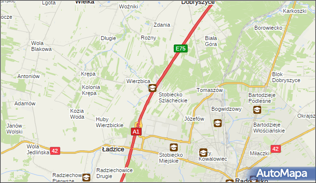 mapa Stobiecko Szlacheckie, Stobiecko Szlacheckie na mapie Targeo