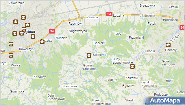 mapa Stobierna gmina Dębica, Stobierna gmina Dębica na mapie Targeo