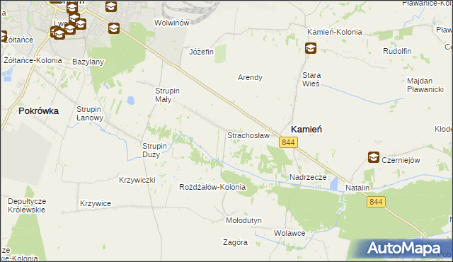 mapa Strachosław, Strachosław na mapie Targeo