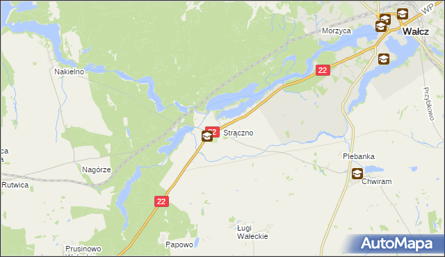 mapa Strączno, Strączno na mapie Targeo