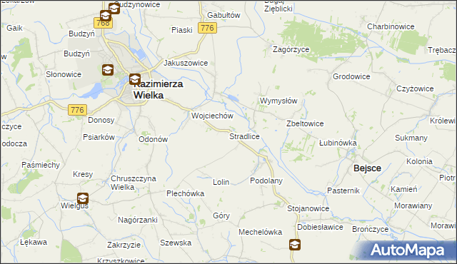 mapa Stradlice, Stradlice na mapie Targeo
