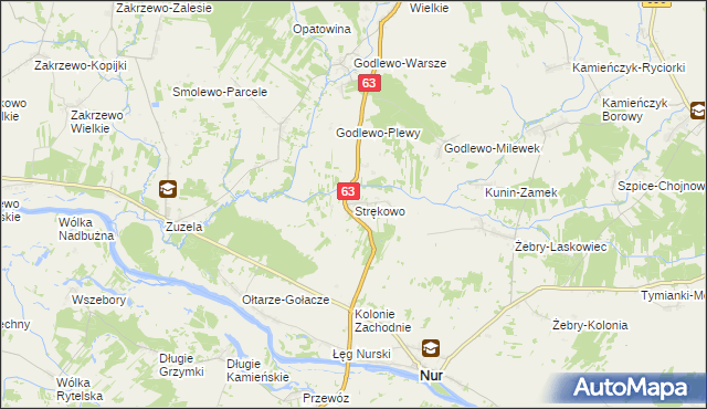 mapa Strękowo, Strękowo na mapie Targeo