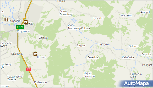 mapa Stryjów, Stryjów na mapie Targeo