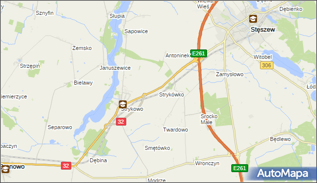 mapa Strykówko, Strykówko na mapie Targeo