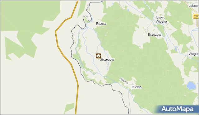 mapa Strzegów gmina Gubin, Strzegów gmina Gubin na mapie Targeo