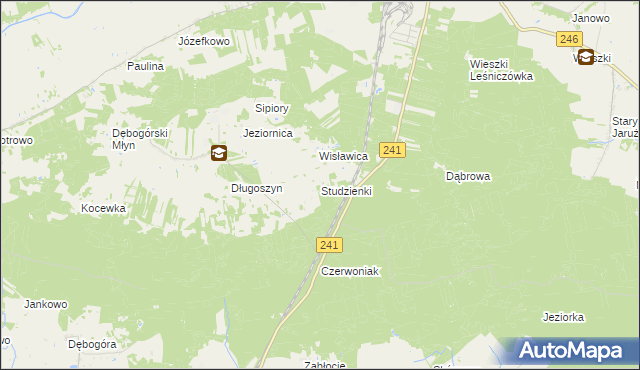 mapa Studzienki gmina Kcynia, Studzienki gmina Kcynia na mapie Targeo