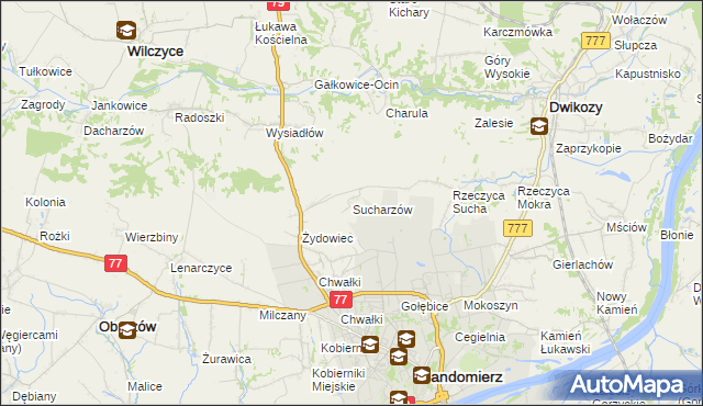 mapa Sucharzów, Sucharzów na mapie Targeo