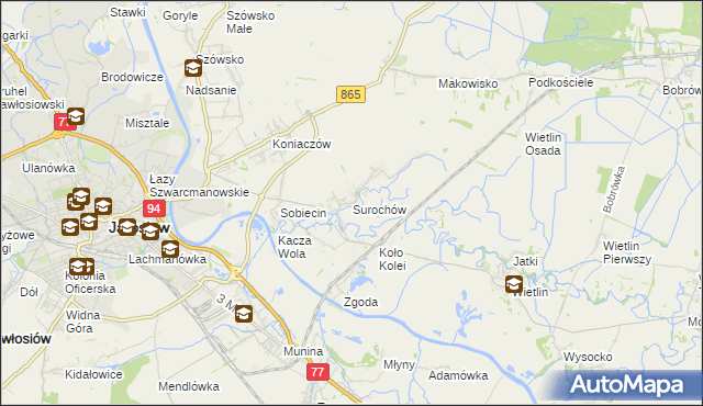 mapa Surochów, Surochów na mapie Targeo