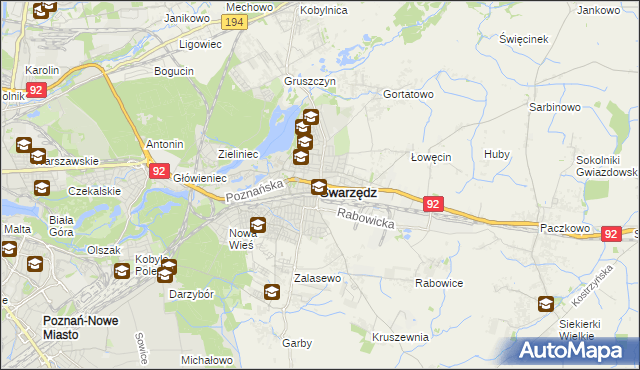 mapa Swarzędz, Swarzędz na mapie Targeo