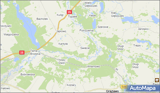 mapa Świecie gmina Brzozie, Świecie gmina Brzozie na mapie Targeo