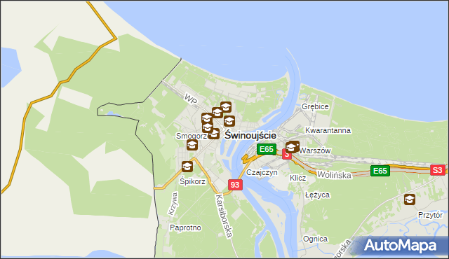 mapa Świnoujście, Świnoujście na mapie Targeo