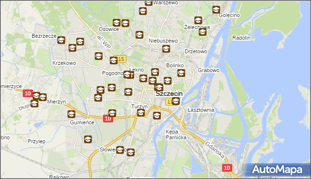 mapa Szczecina, Szczecin na mapie Targeo