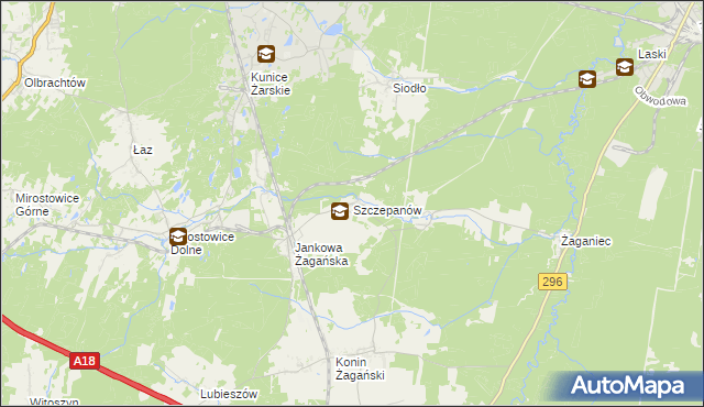 mapa Szczepanów gmina Iłowa, Szczepanów gmina Iłowa na mapie Targeo