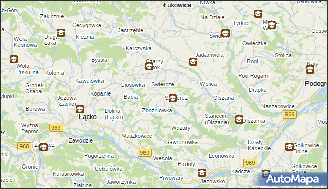 mapa Szczereż, Szczereż na mapie Targeo