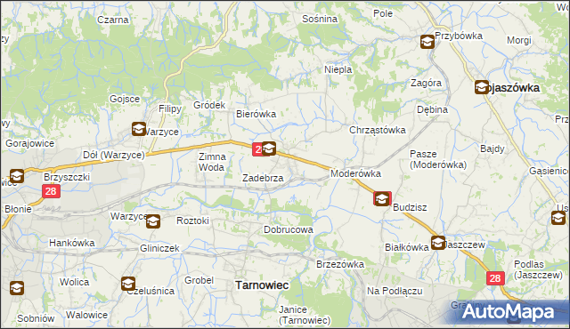 mapa Szebnie, Szebnie na mapie Targeo