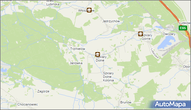 mapa Szklary Dolne, Szklary Dolne na mapie Targeo