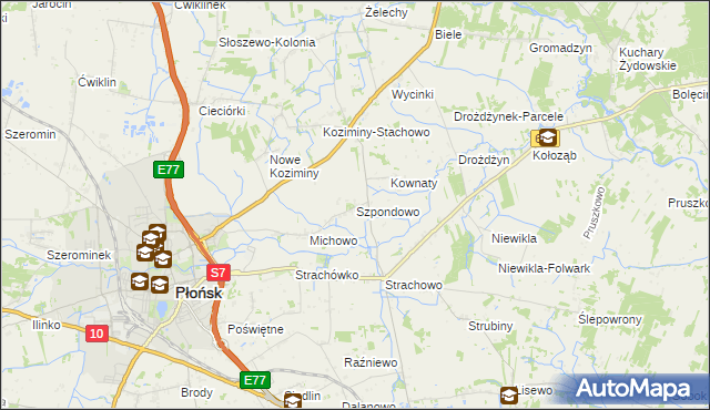 mapa Szpondowo, Szpondowo na mapie Targeo