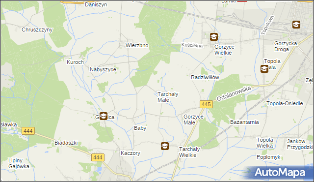 mapa Tarchały Małe, Tarchały Małe na mapie Targeo