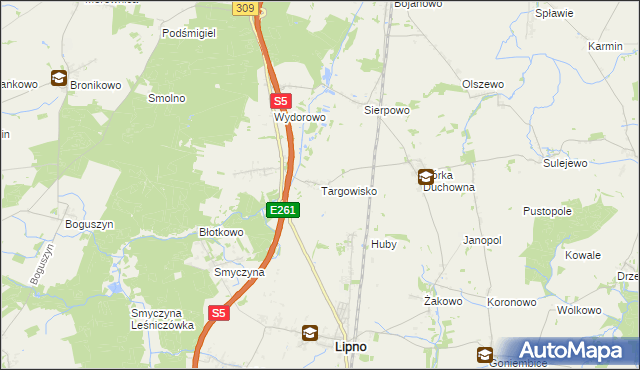 mapa Targowisko gmina Lipno, Targowisko gmina Lipno na mapie Targeo