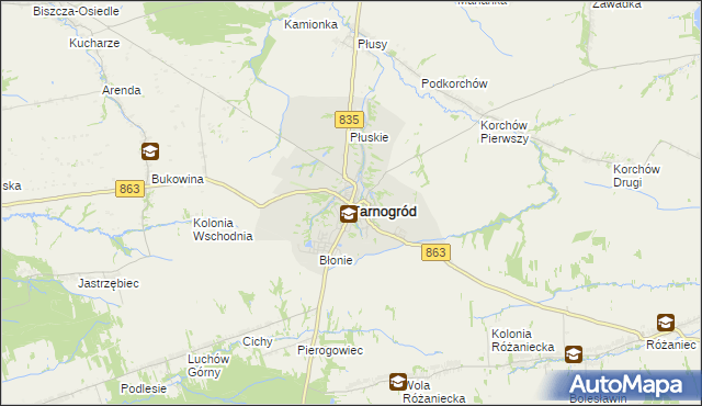 mapa Tarnogród, Tarnogród na mapie Targeo