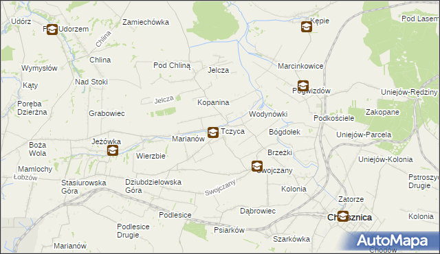 mapa Tczyca, Tczyca na mapie Targeo