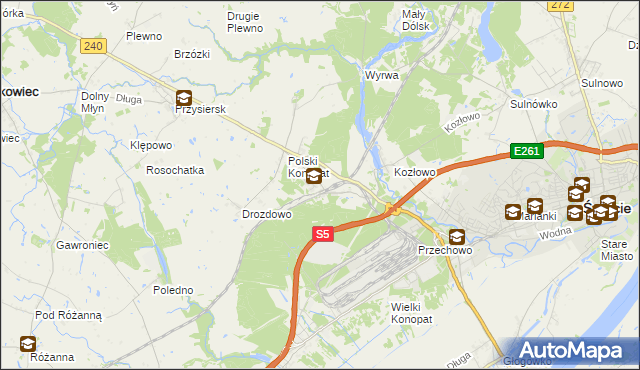 mapa Terespol Pomorski, Terespol Pomorski na mapie Targeo
