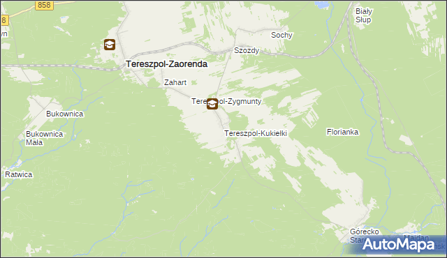 mapa Tereszpol-Kukiełki, Tereszpol-Kukiełki na mapie Targeo