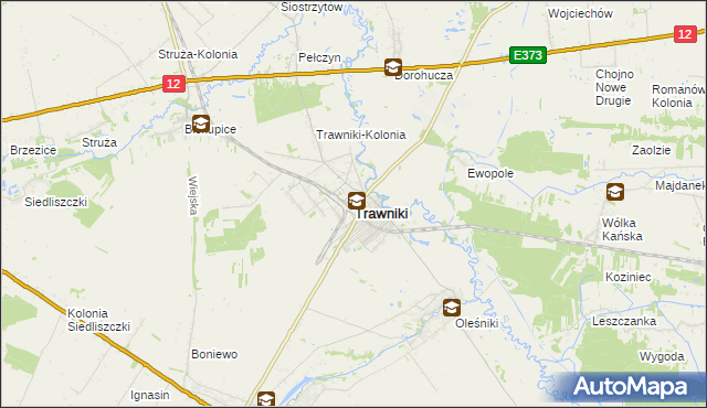 mapa Trawniki powiat świdnicki, Trawniki powiat świdnicki na mapie Targeo