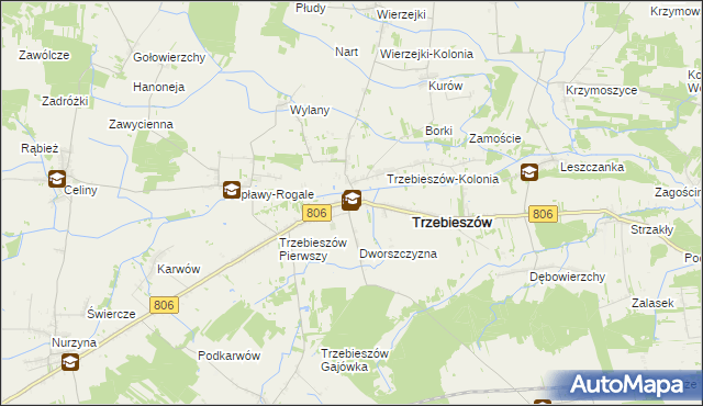 mapa Trzebieszów Drugi, Trzebieszów Drugi na mapie Targeo