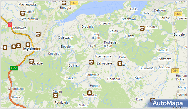 mapa Trzemeśnia, Trzemeśnia na mapie Targeo