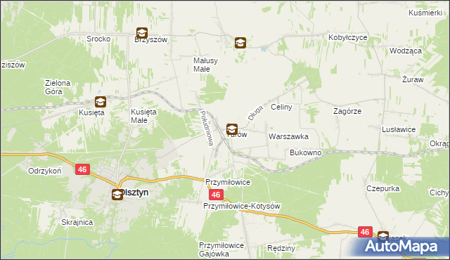 mapa Turów gmina Olsztyn, Turów gmina Olsztyn na mapie Targeo