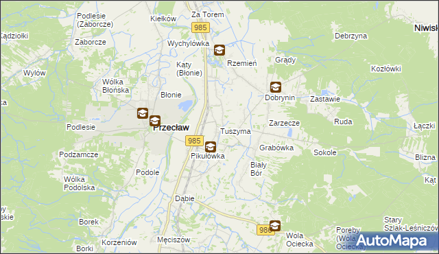 mapa Tuszyma, Tuszyma na mapie Targeo